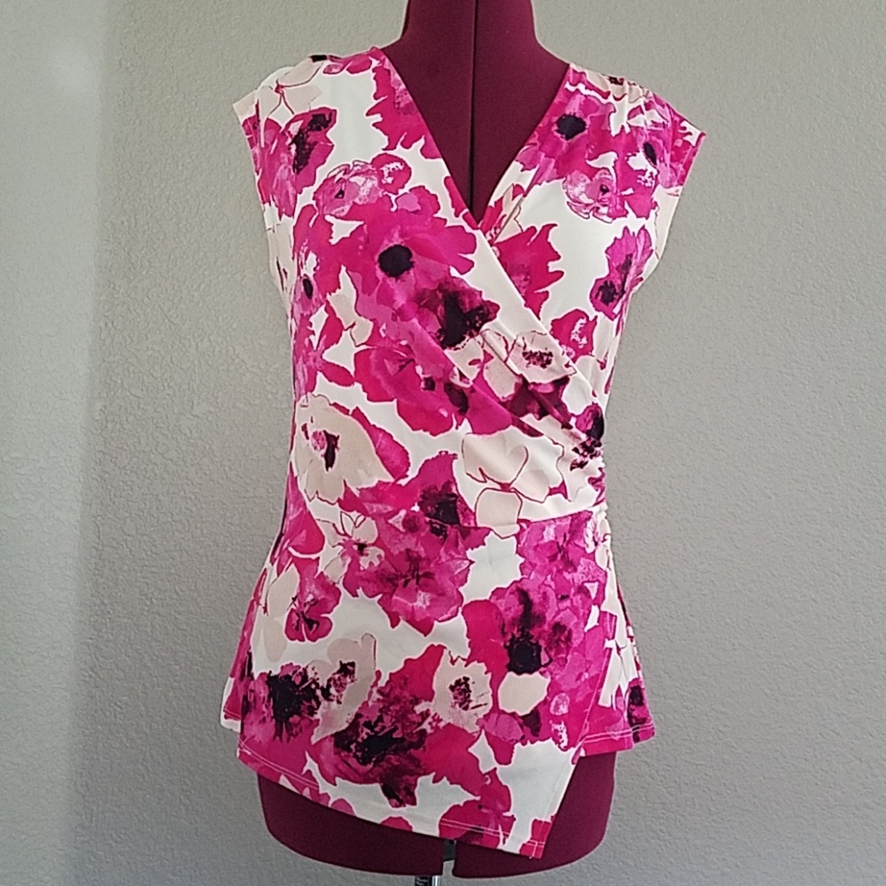 Ann Taylor pink flowers top